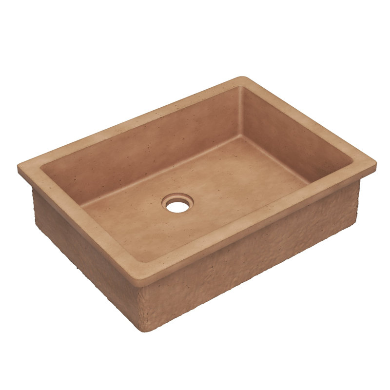 Anacapa 21" Concrete Rectangular Undermount Bathroom Sink, Terracotta