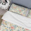 Ensemble de housse de couette rétro rose et bleu rétro Flower III-109160866