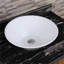 Lavabo de salle de bain rond en céramique et comptoir blanc (BAB217MOWH)