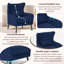 Causeuse 2 pièces en velours doux moderne avec fauteuil d'appoint-28263358