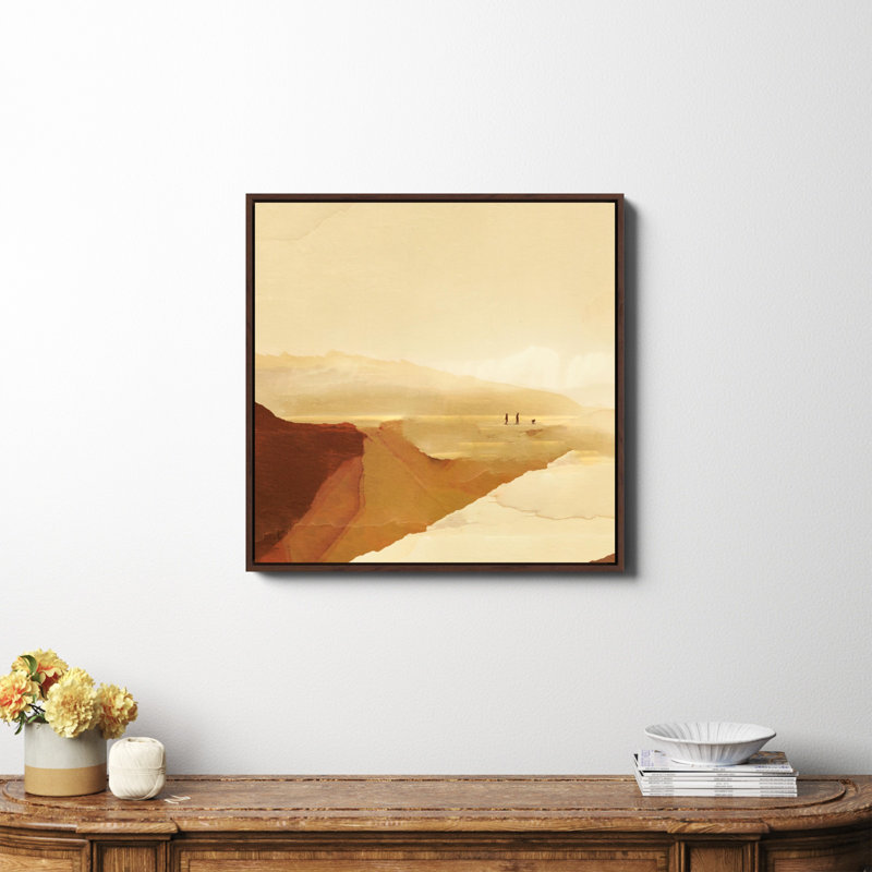Coucher de soleil sur le coucher de soleil - Peinture à cadre unique, H 30 po x l 30 po x P 2 po, Toile sur cadre acajou, Non