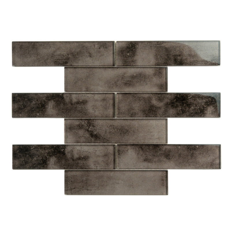 Carreau de mosaïque en verre 2X8 Subway, Daim