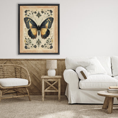 Vintage Butterfly Botanical Illustration Floating Frame, design by Arlington Prints