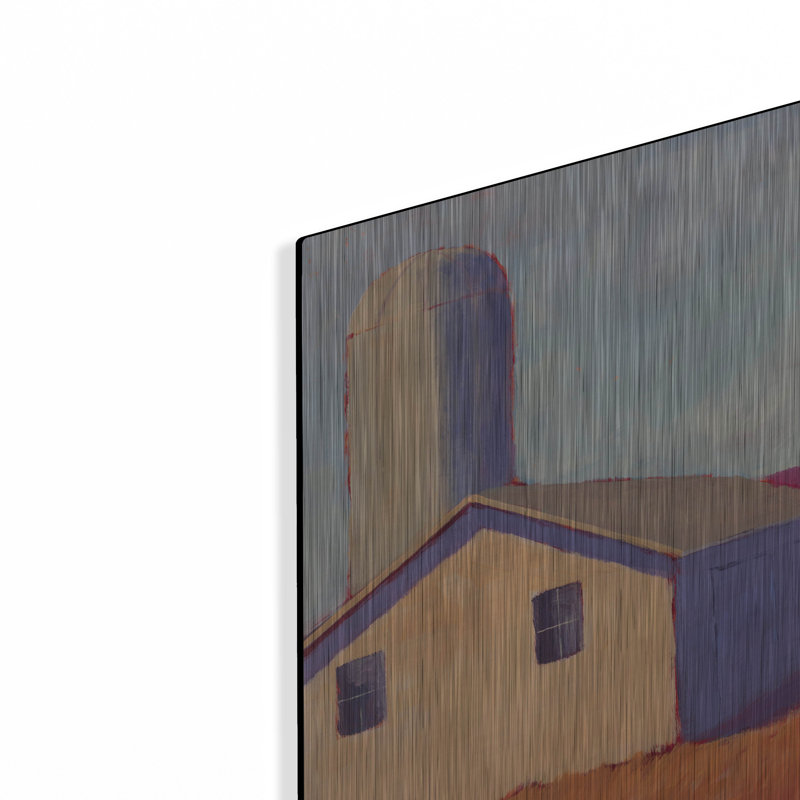 Art mural en métal de luxe «Bucolique Structure 6» par Carol Young, 12 po x 12 po, H 12 po x l 12 po