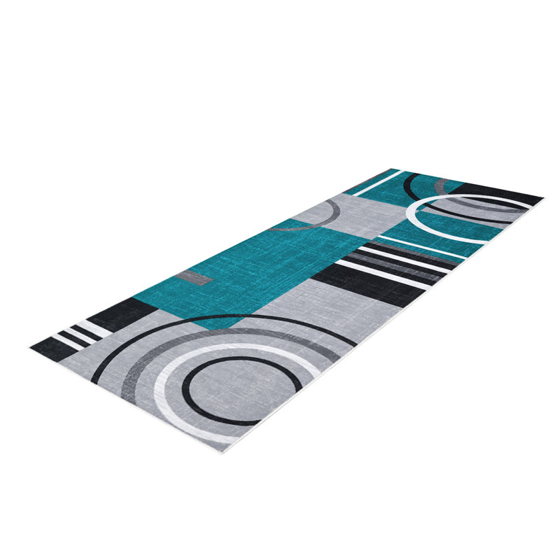 Modern Area Rug Non Slip Rug Accent Throw Rugs Stain Resistant Floor Carpet for Living Room, Blue, Rectangle 10' x 13'