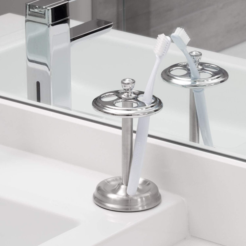 Porte-brosse à dents en acier, Chrome