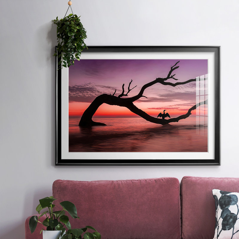 Photography Study Sunset Beach-Framed Gallery Wrapped Canvas_2781747, Cadre argenté sur toile, H 15 po x l 21 po x P 1,5 po