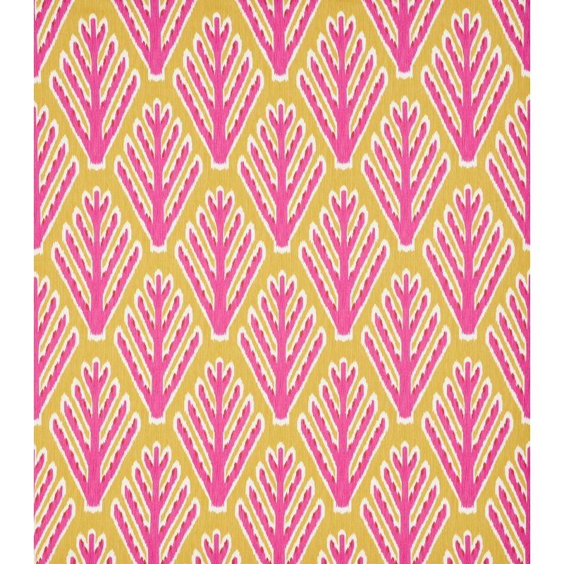 Schumacher x Johnson Hartig Bodhi Tree Fabric, Yellow/Pink