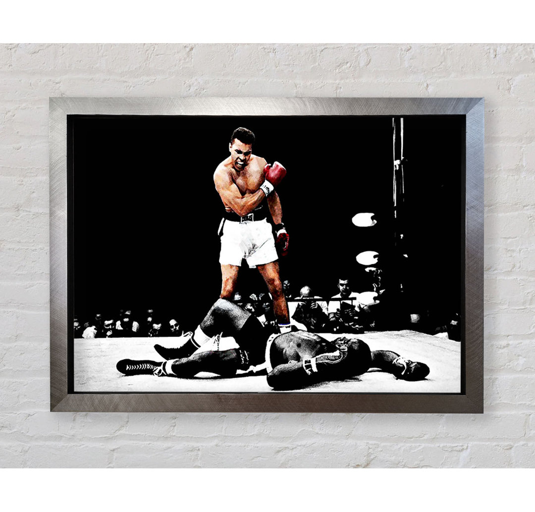 Muhammad Ali Knock Down - Einzelner Bilderrahmen Kunstdrucke