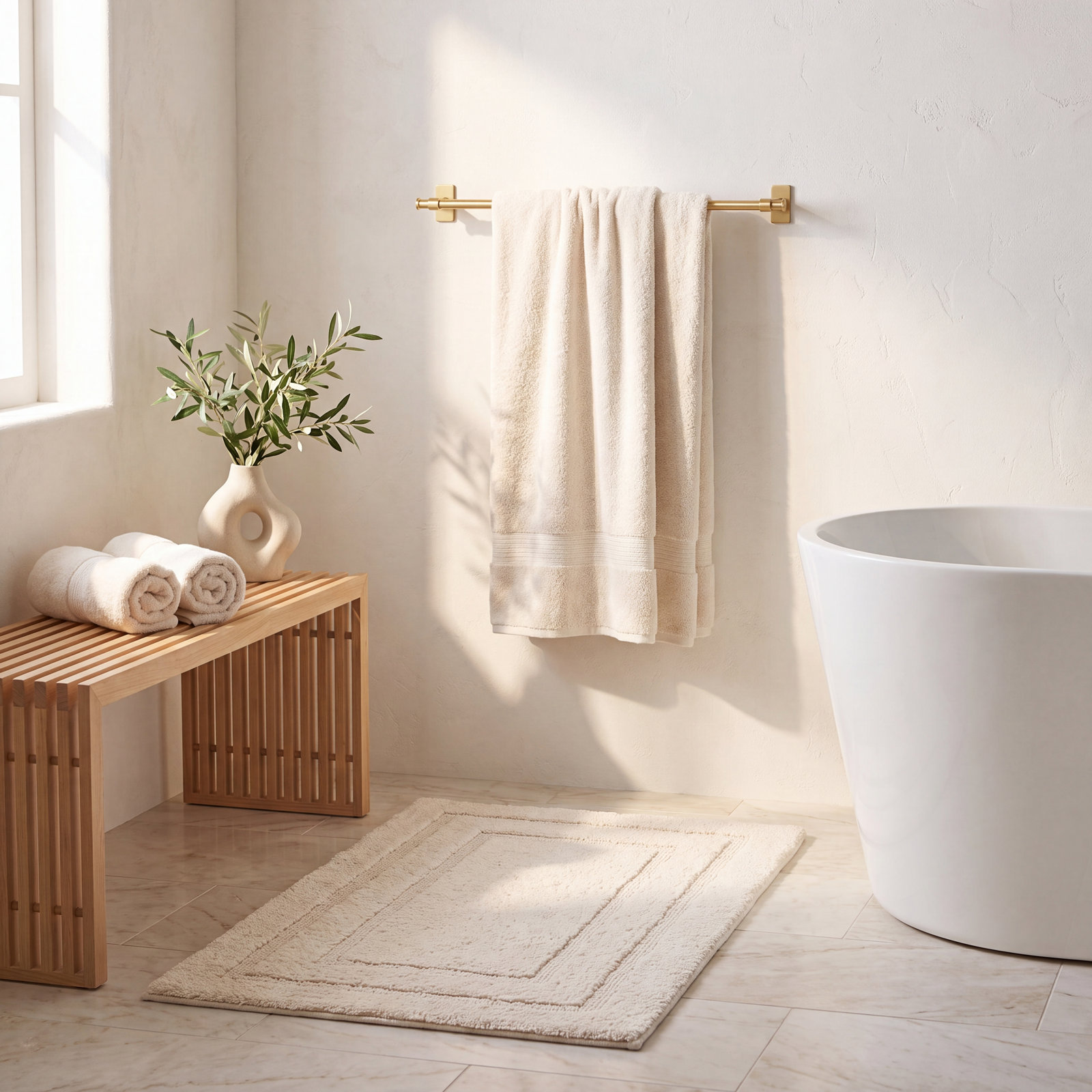 Castia by Studio McGee Towel Bar, Vibrant Brushed Moderne Brass, 2.5" H x 24" W x 3.25" D