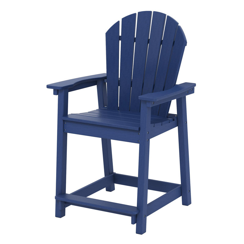  Yardgrace Tall Adirondack Chair - All-Weather Hdpe Bar Height Stool, Navy