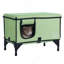 Abri pour chat surélevé et chauffé pour chat avec coussin chauffant vert (M)
