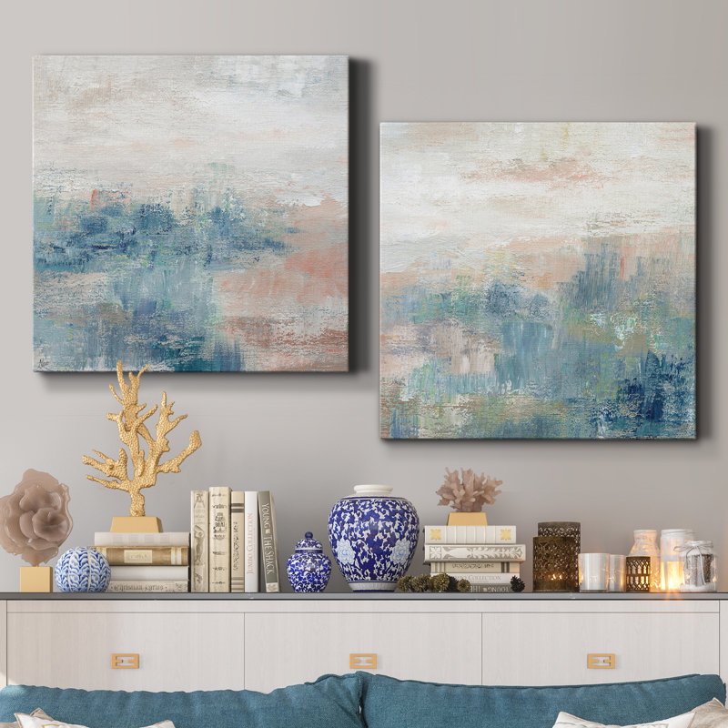 Cottage Grove I - ensemble de 2 peintures, H 16 po x l 32 po x P 1 po, Toile tendue