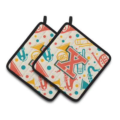 Instruments de musique rétro Potholder