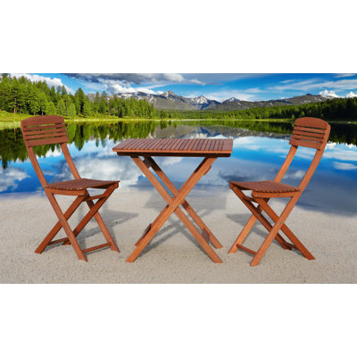 Kershner 2 - Person Wood Patio Dining Set with Square Table