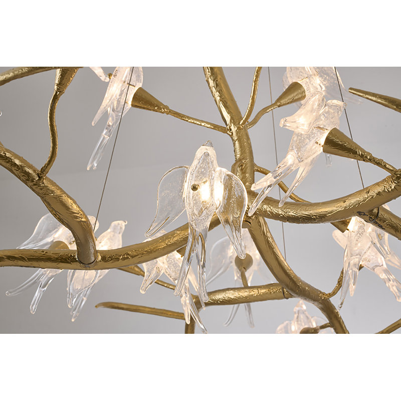 Lustre transitionnel en verre 18 lumières 