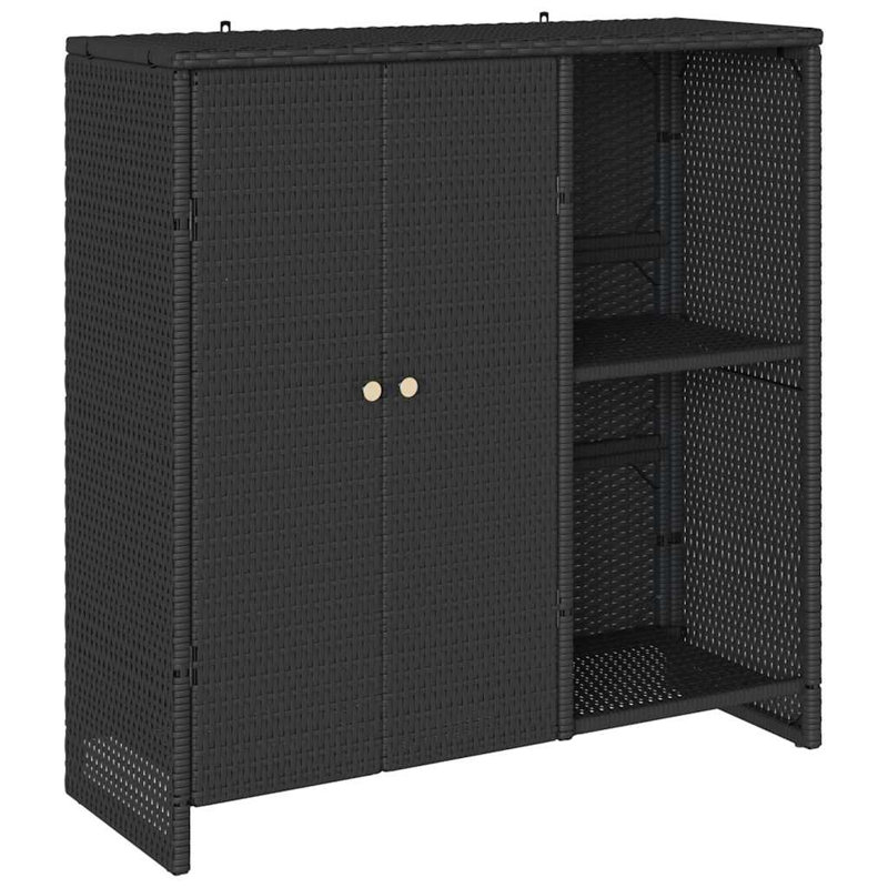 Rattan Accent Cabinet, Black