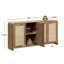 Buffet en rotin de 170 cm de large avec rangement, style bohème, à 4 portes, grand buffet-crédence pour salon, cuisine et entrée.-326327504
