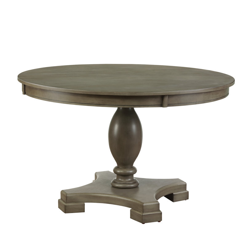 Table de salle à manger en chêne gris - Design élégant avec plateau et base arrondis d'une largeur de 48 po x d'une profondeur de 30 po, d'un poids de 90 lb et d'un soutien de 100 lb