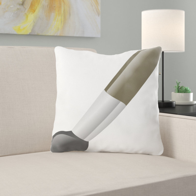 Coussin décoratif brosse paint Willmar, Microsuède, Intérieur