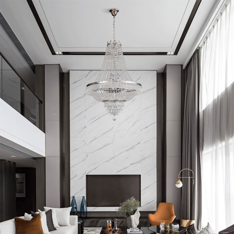 Sato 9 - Light Dimmable Empire Chandelier, Silver