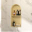 Niche de douche arquée 12 "x 24" en acier inoxydable avec tablettes doubles-1948011226
