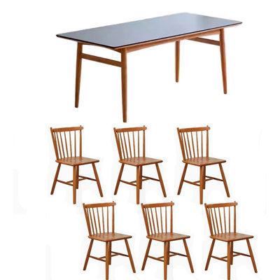 Elegant Rock Plate Solid Dining Table Sets.