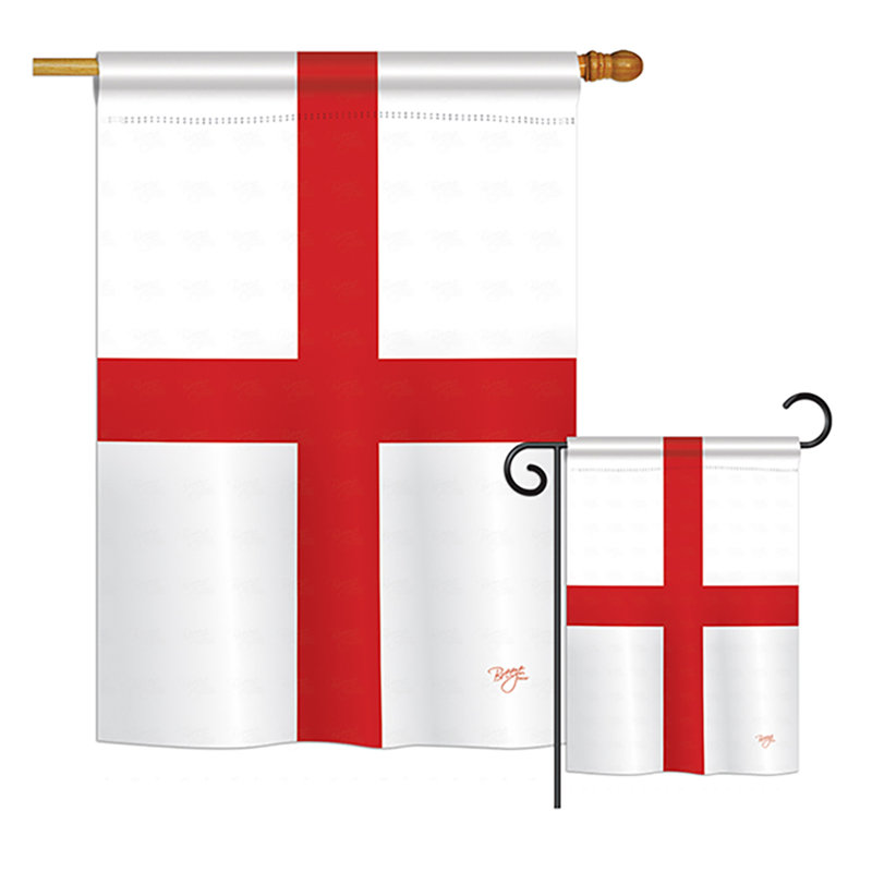 2 pièces angleterre (croix de l’george george) du monde du monde, ensemble de 2 côtés en polyester décoratif vertical