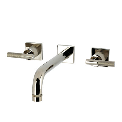 Kingston Brass Convergent Two-Handle 3-Hole Wall Mount Roman Tub Faucet With Knurled Handle