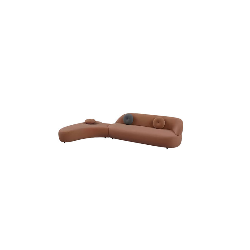 Négociation de canapé d'affaires luxueux et léger, Orange, H 29,53 po x l 110,24 po x P 66,93 po