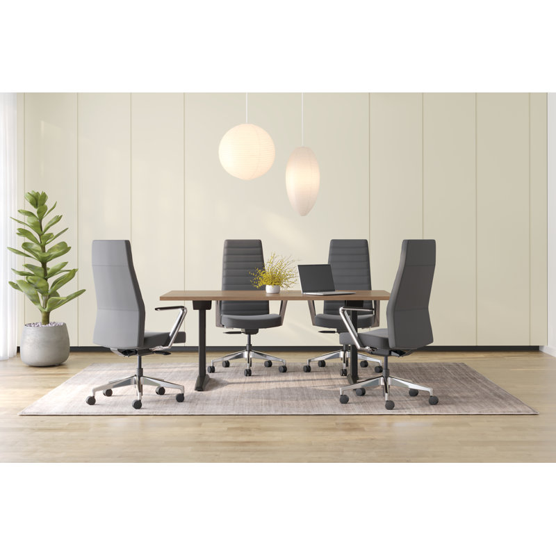 HON Cofi Executive High Back Office Chair, Weight-Activated Tilt, Polished Aluminum Base, Nimbus, Nimbus