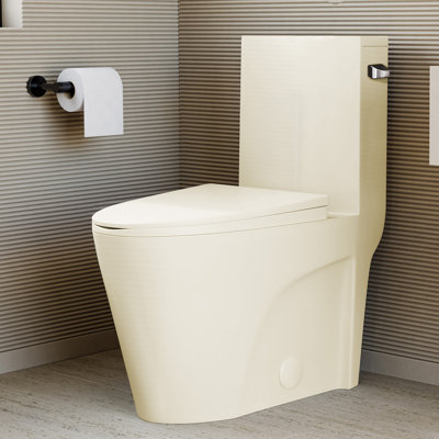 St. Tropez One-Piece 14" Rough-in 1.1/1.6 GPF Dual Top Flush Elongated Toilet in Glossy White