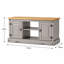 Corona Grey TV Stand 2 Door 1 Shelf Mexican Solid Pine Television Flat Screen