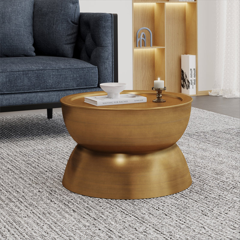 Metal Hammered Coffee Table, Gold
