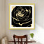 «Silhouette of a Rose - Beige Flowers», reproduction encadrée