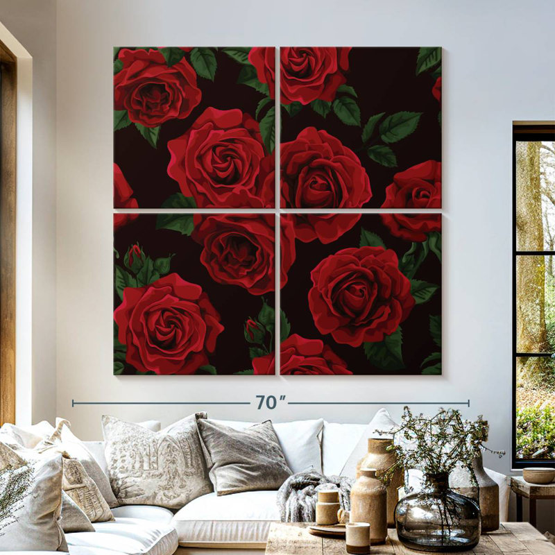 Harnek élégantes roses rouges, H 57 po x l 57 po