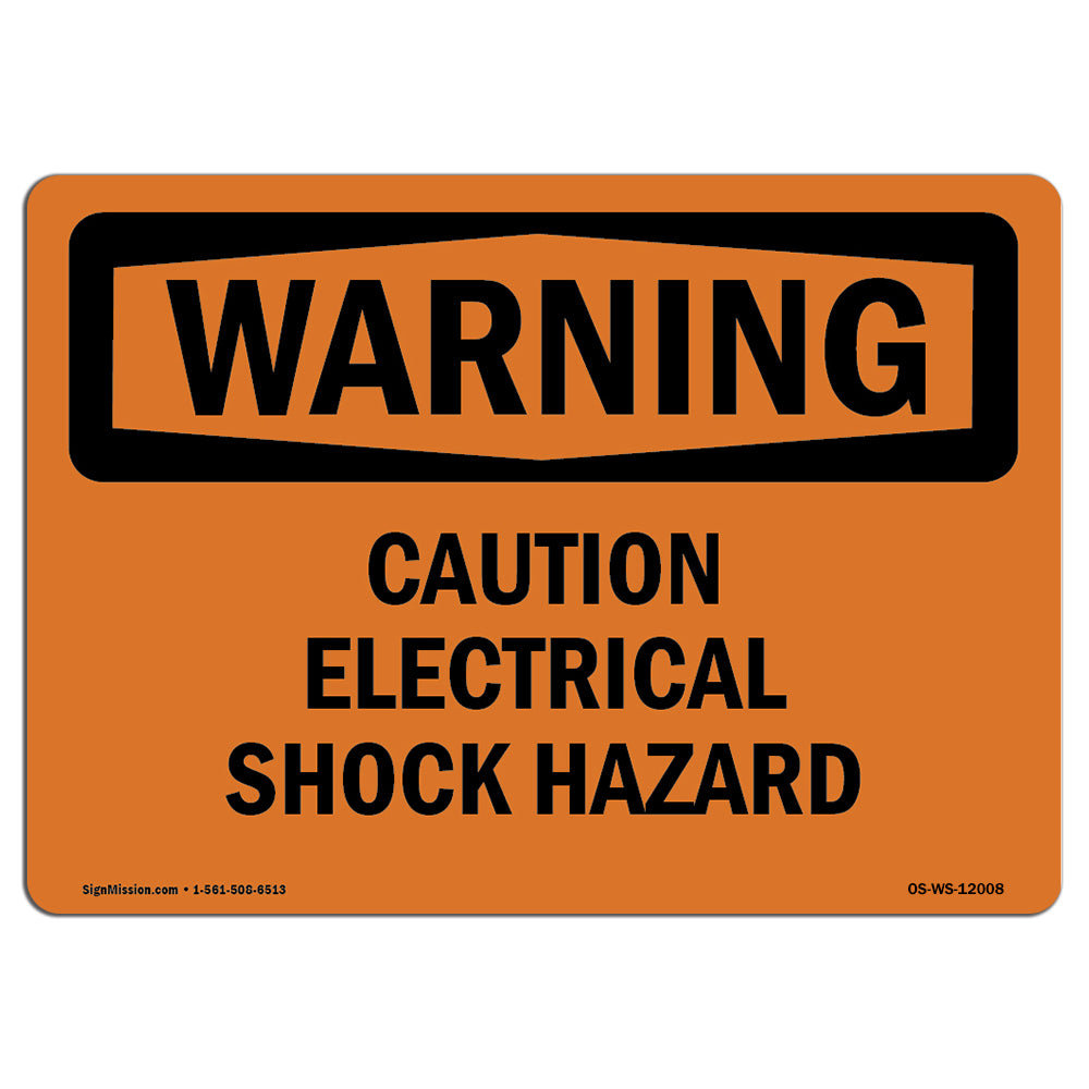 SignMission Osha Warning Sign - Caution Electrical Shock Hazard | Wayfair