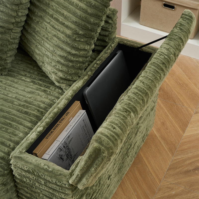 111.4-Inch Sofa With Cup Holders And Lockers On The Armrests And A Reversible Chaise Lounge (Which Can Be Swapped Left And Right) Is Suitable For Living Rooms And Bedrooms