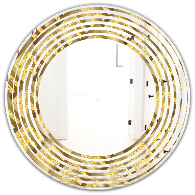Miroir mural sans cadre à motif glam wave, 23,6 po x 23,6 po