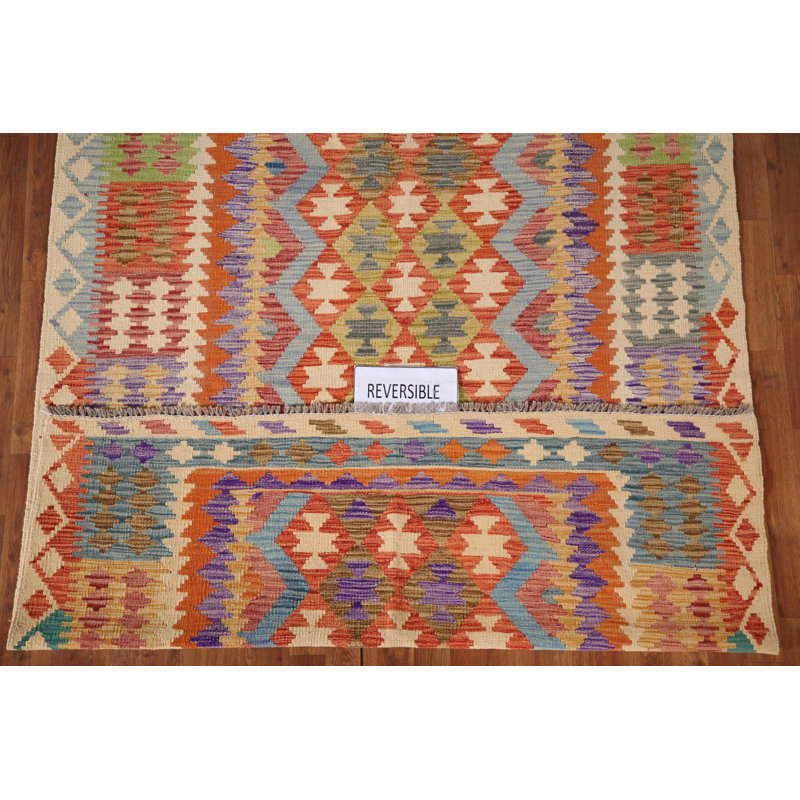 Tapis oriental géométrique Kilim 6 x 8