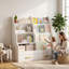 Étagère pour enfants avec rangement pour jouets et livres, bibliothèque frontale pour tout-petits avec 2 tiroirs, blanche