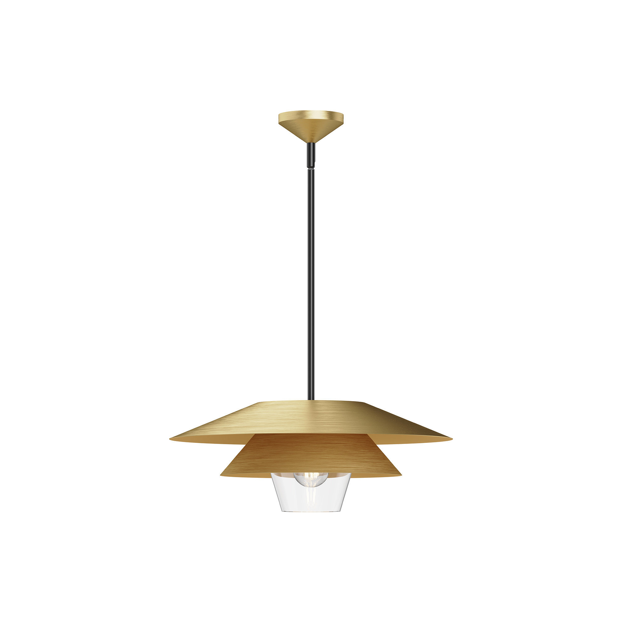 Davant Single Light Steel Pendant, 7.75" H x 19.5" W x 19.5" D, Brushed Gold