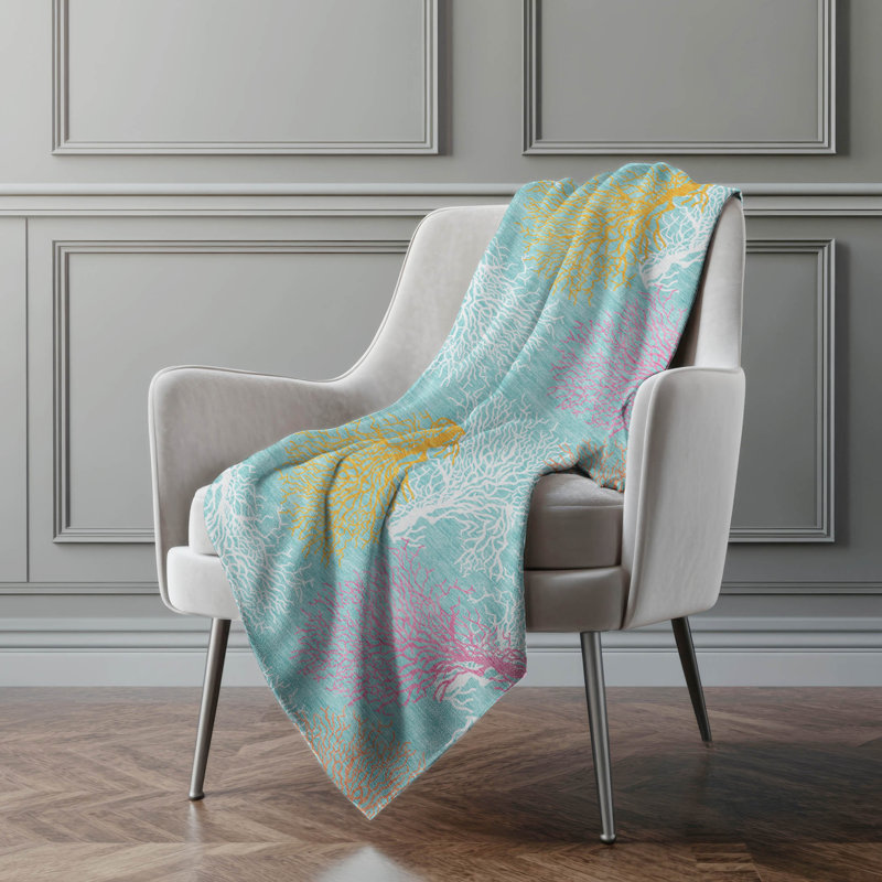 Jeté en sherpa One Pixie Street sarcelle 50 po x 70 po, bleu sarcelle, Bleu sarcelle; blanc; orange; rose; jaune