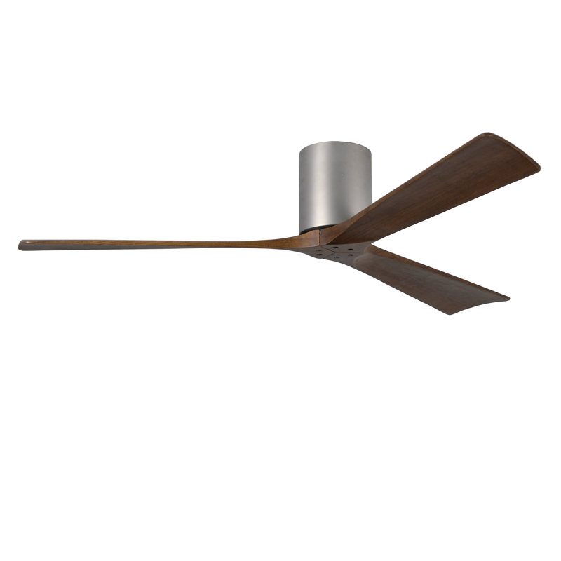 Ventilateur de plafond à 3 pales Olivier, Nickel brossé, Ton noyer, 60"