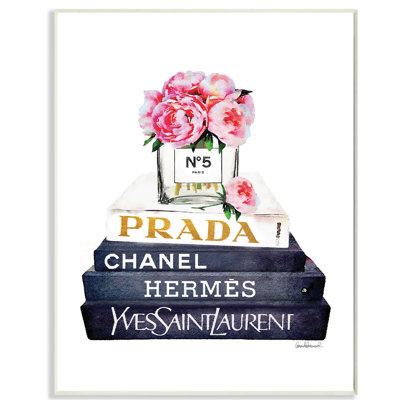 « styleing designer fleurs bookstack blue gold », peinture