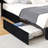 Orwhin Bed Frame 4 Drawers Storage, Upholstered Bed Frame with Velvet Adjustable Headboard Queen Full King Size Platform Bed Wood Support-807684310-815720074
