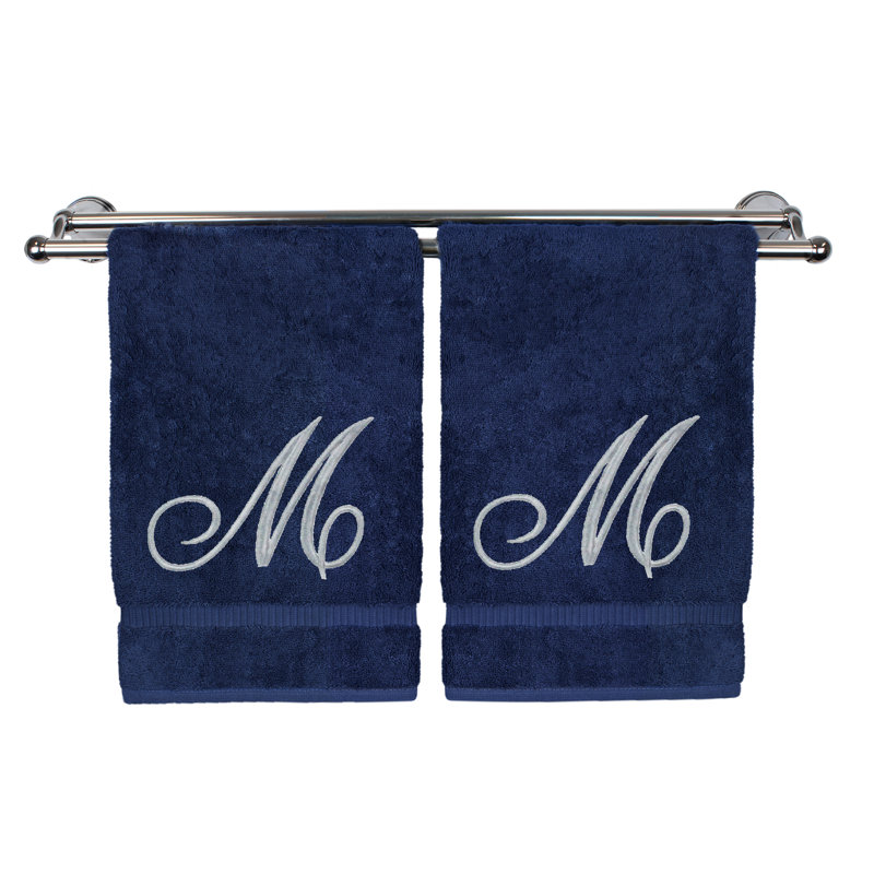 Super Plush Washcloth, Navy/Silver, M