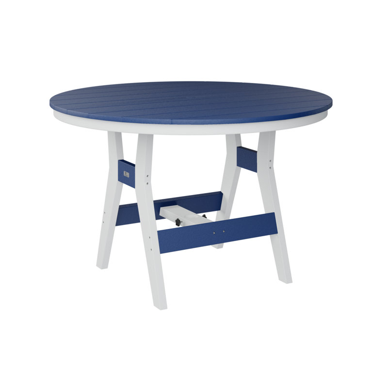Table de bar ronde de 38 po Berlin Gardens Harbor, H 38,87 po x l 48 po x P 48 po, Bleu pacifique