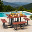 Solid Wood Patio Dining Set Table,