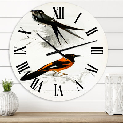 Vintage Bird II - Horloge murale traditionnelle